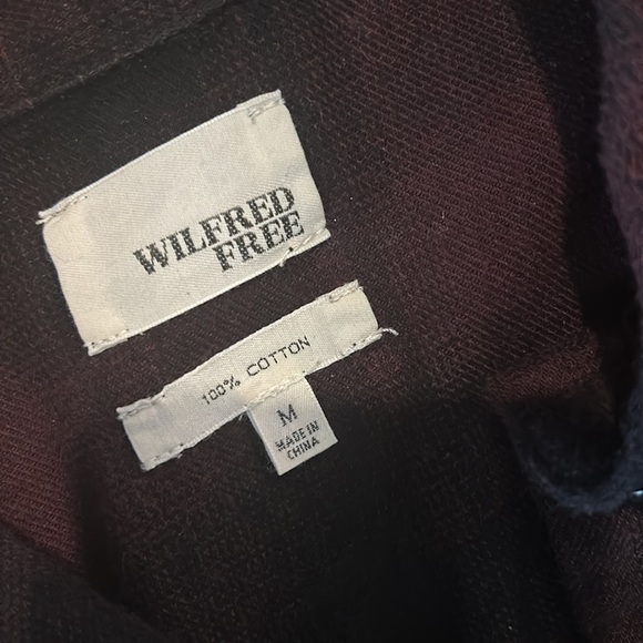 Burgundy and Black plaid flannel button down shirt - Picture 2 of 8